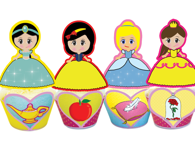 princess-cupcake-toppers-wrappers-instant-download