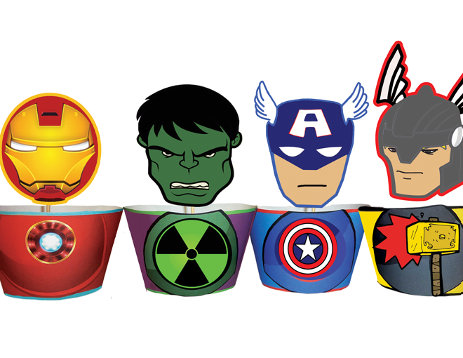 Avengers Superhero Cupcake Toppers amp; Wrappers – INSTANT DOWNLOAD