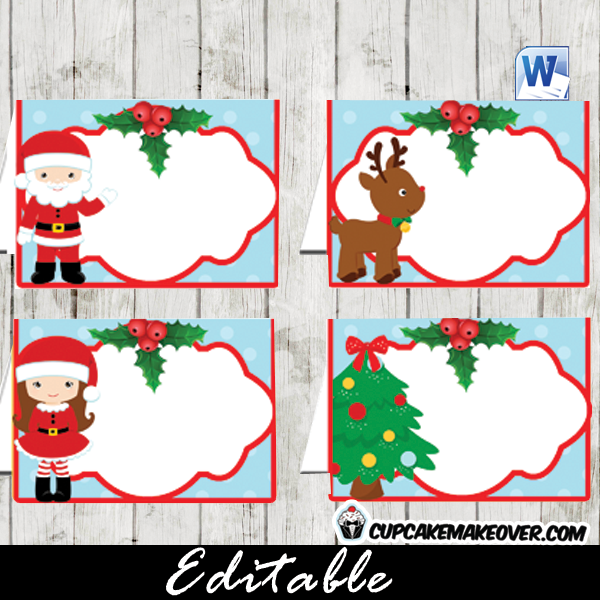 ... Christmas » Christmas Food Labels, Editable Tent Cards – INSTANT