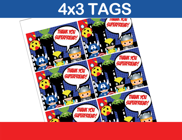 Avengers Kids Favor Tags – INSTANT DOWNLOAD