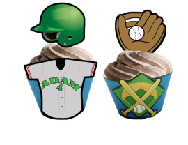 Baseball Cupcake Toppers &amp; Wrappers - Personalized Printables ...