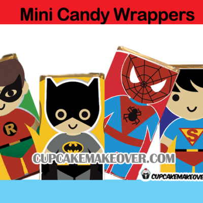 batman superman spiderman mini candy wrappers