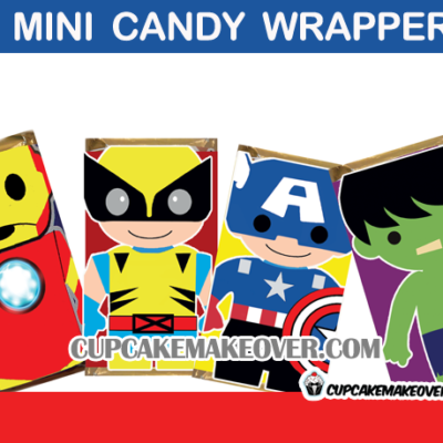 cute superhero avengers mini candy labels