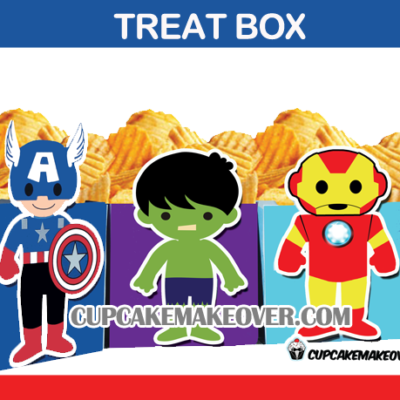 cute SUPERHERO avengers POPCORN treat box