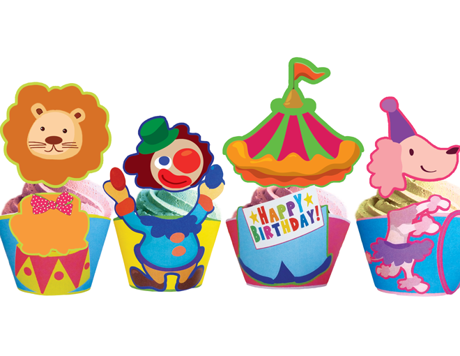 carnival cupcake toppers