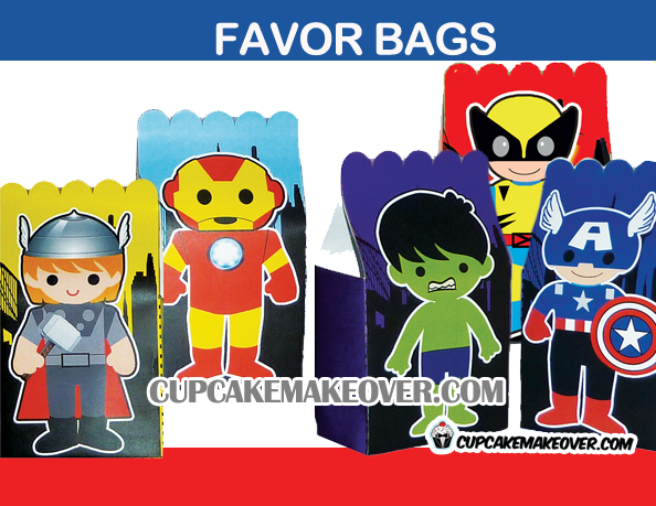 Cute SUPERHERO Avengers FAVOR BAGS