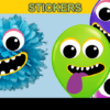 monster balloon sticker and deco