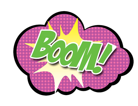 boom pink photo props signs