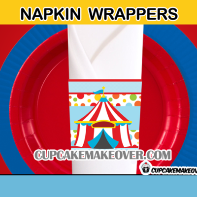 boy party cute circus napkin rings