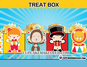 cute circus favor box treat box popcorn favor bag