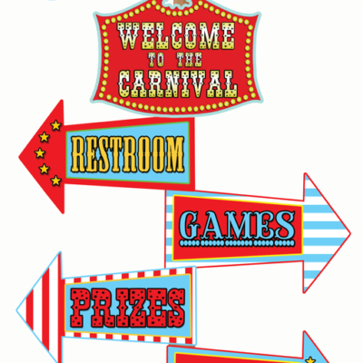 Carnival Directional Signs, Circus Welcome Sign - INSTANT DOWNLOAD ...