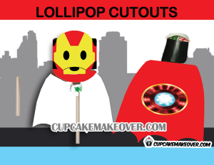 cute printable superhero lollipop ironman