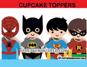 printable superhero cupcake party supplies