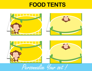 yellow mod monkey tent cards