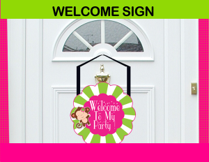 mod monkey welcome sign