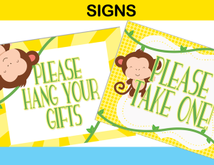 yellow party signs mod monkey