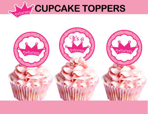 baby princess cupcake toppers