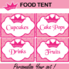 pink princess tent cards