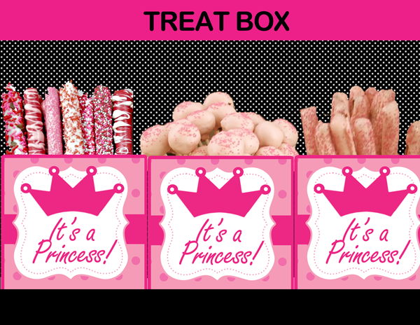 pink baby shower treat box