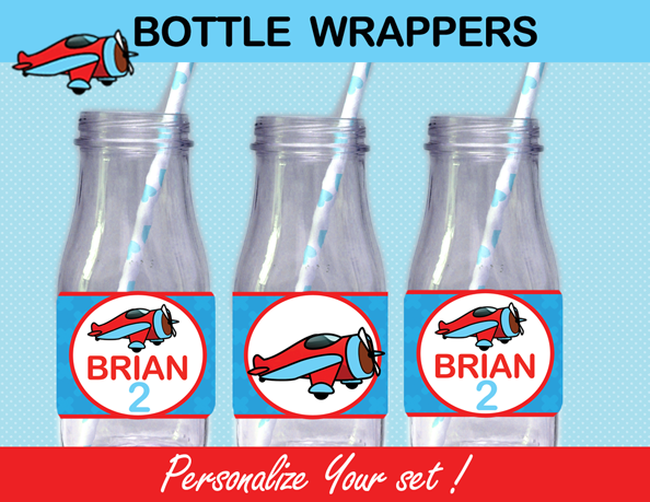 plane bottle labels