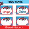 airplane tent cards labels