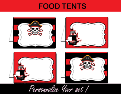 Pirate Boy Black & Red Birthday Party Package - Instant Download ...