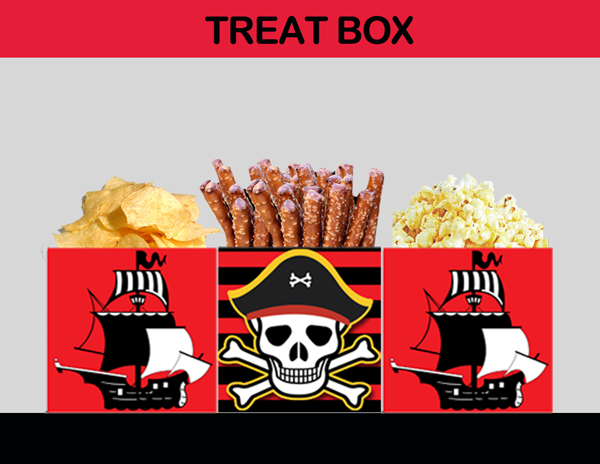 pirates printable treat box