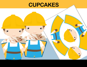 construction cupcake toppers wrappers cake decoration