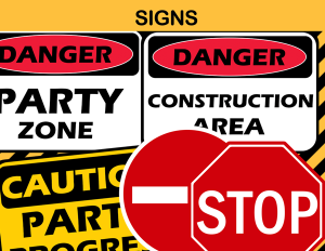 construction party signs