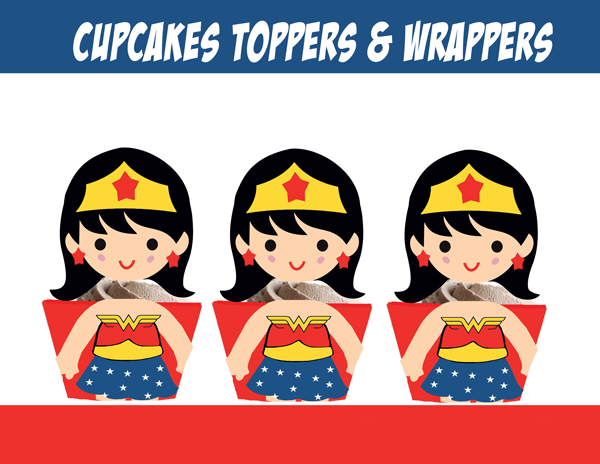super hero wonder woman cupcakes
