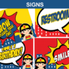 wonder woman party signs