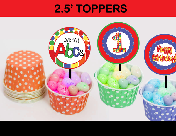 abc cupcake toppers