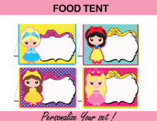 editable princess food labels