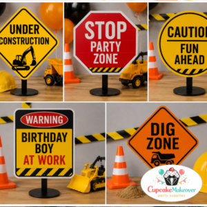 construction birthday signs, construction party printable, dig in sign, dump gifts here sign, kids at work sign, route 66 party decor, construction birthday decor, truck birthday decorations, under construction party, printable construction signs, construction food signs, construction table decor, birthday road signs, construction theme party, construction party bundle