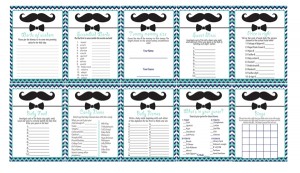 mustache themed baby shower games
