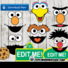 Sesame Street Printable Faces &amp; Signs - INSTANT DOWNLOAD - Cupcakemakeover
