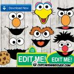 Sesame Street Printable Faces & Signs - INSTANT DOWNLOAD - Cupcakemakeover