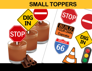 construction zone road signs toppers cupcake