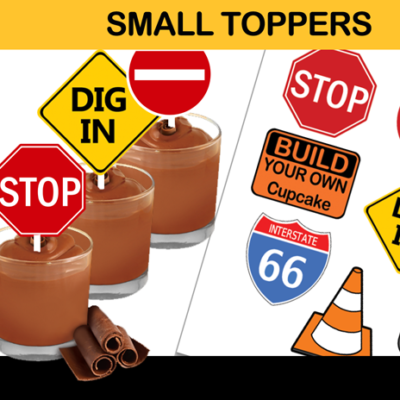 construction zone road signs toppers cupcake