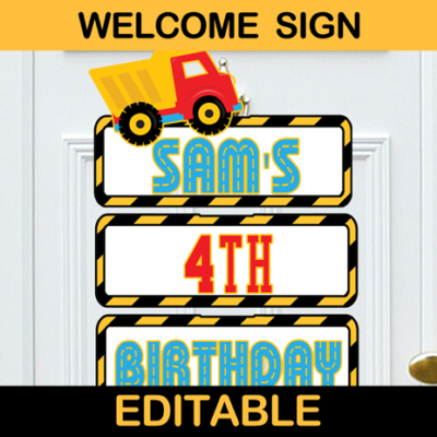 construction editable welcome sign