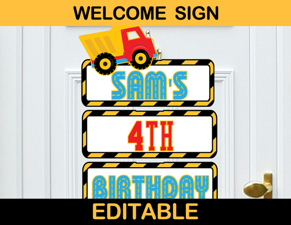 construction editable welcome sign