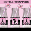 poodle paris bottle labels straw flags