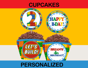lego cupcake toppers wrappers