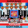 cute pop art super baby shower party package