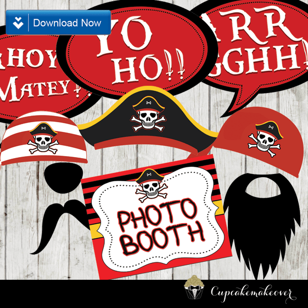 Pirates Party Photo Props Decorations - INSTANT DOWNLOAD