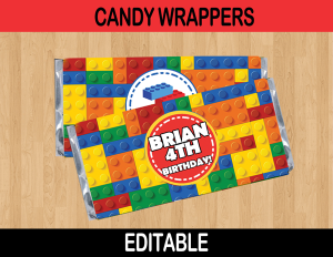 lego editable candy bar labels