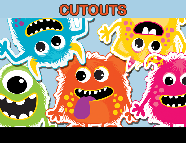printable cute monster party decor