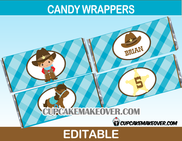 editable cowboy western wrappers