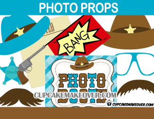 cute fun printable photo props western cowboy