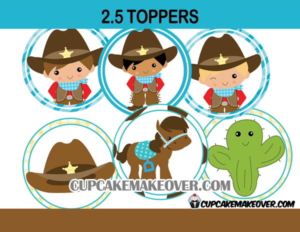 cute cowboy western toppers